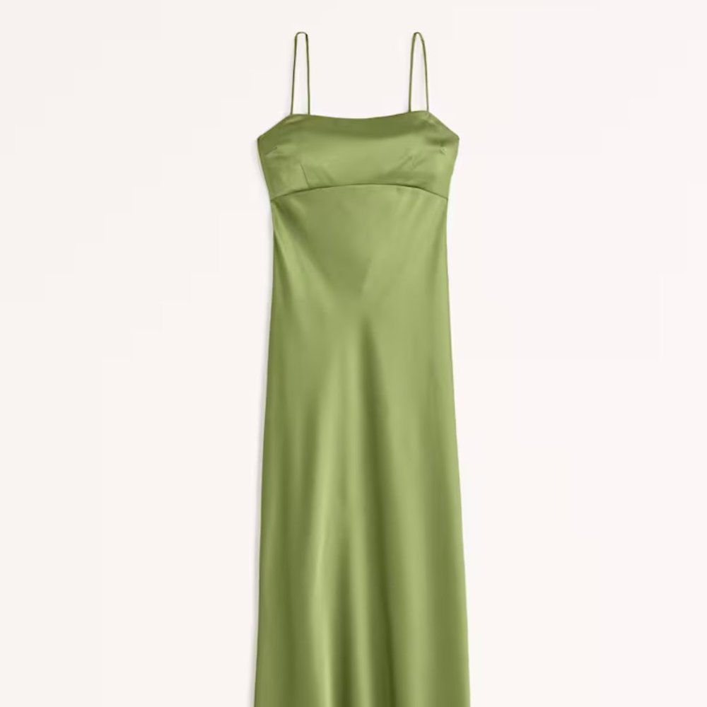 Abercrombie and fitch Satin Cowl Back Slip Midi Dress